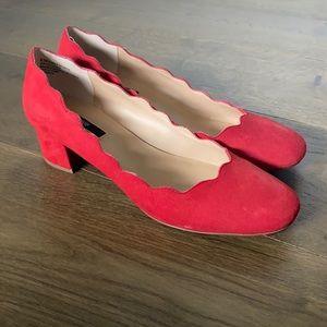 Red 2 inch Kenzie chunky heels W size 9.5
